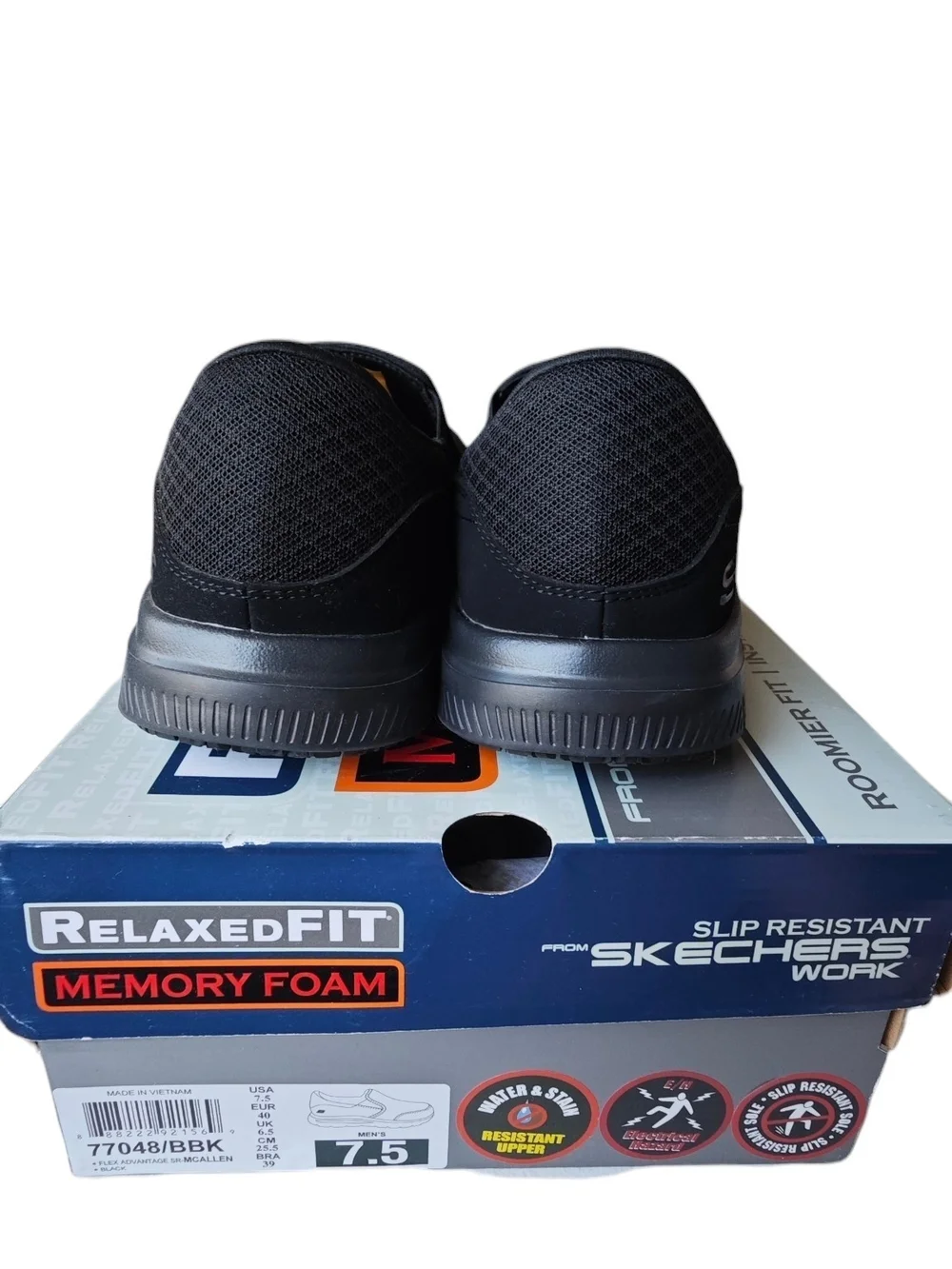 Skechers Black Slip-On Casual Work Loafer with Memory Foam